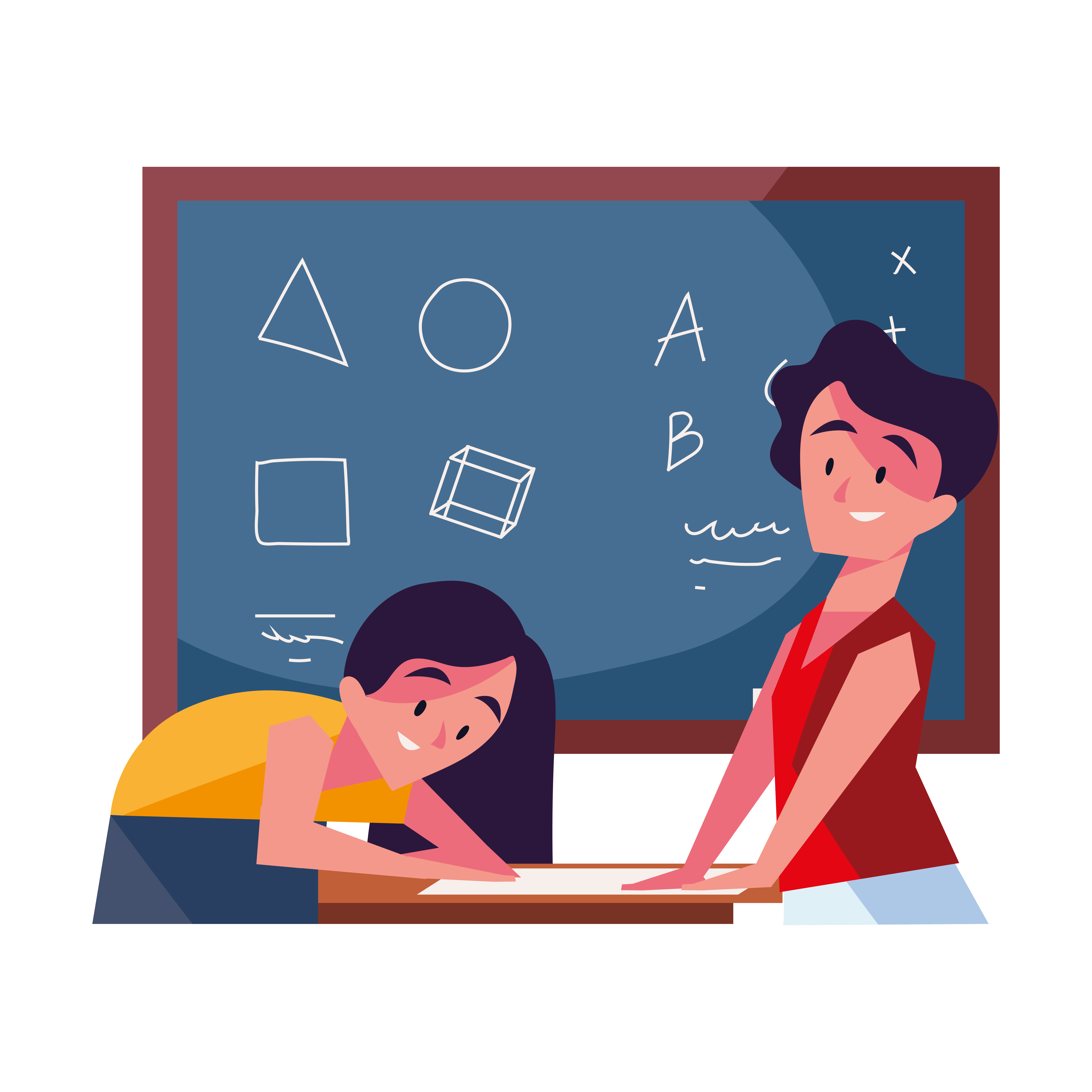 teacher and student in class